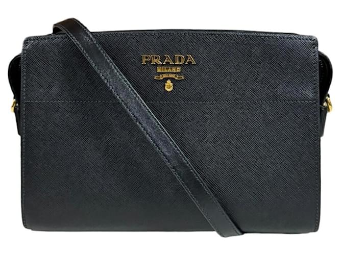 Prada Saffiano Negro Cuero  ref.1557116