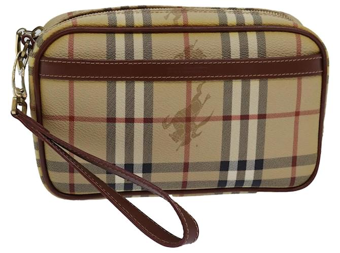 Burberry Nova Check Bege Couro  ref.1557144