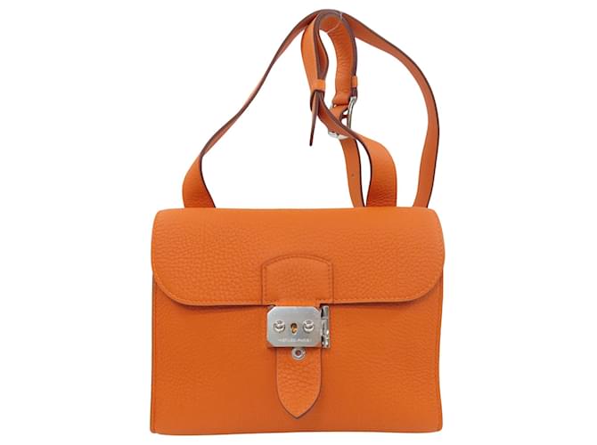 Sac à dépêches Hermès Sac À Dépèches Orange Leather  ref.1557176