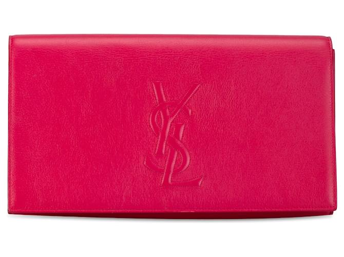 Pochette Rose Belle De Jour Yves Saint Laurent Cuir Veau facon poulain ref.1557278 Joli Closet