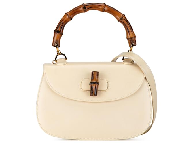 Gucci Marrone Pelle di Vitello Bamboo Notte Beige Vitello simile a un vitello  ref.1557291