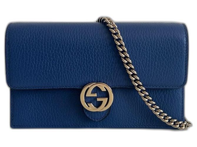Bolsa Gucci entrelaçada Azul