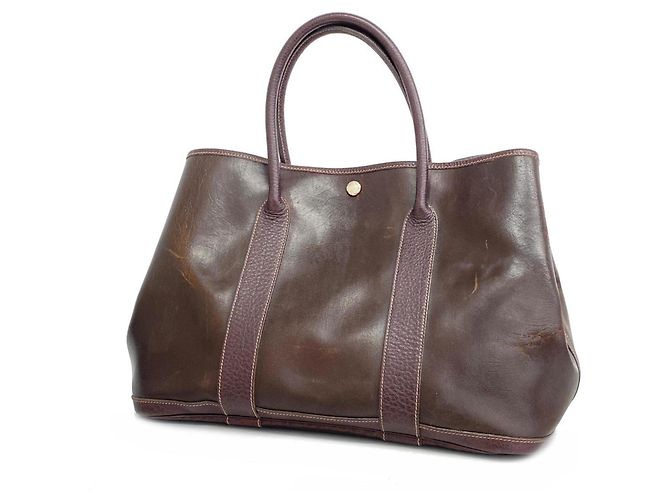 Hermès Borsa Tote Hermes Garden PM Amazonia Marrone Scuro