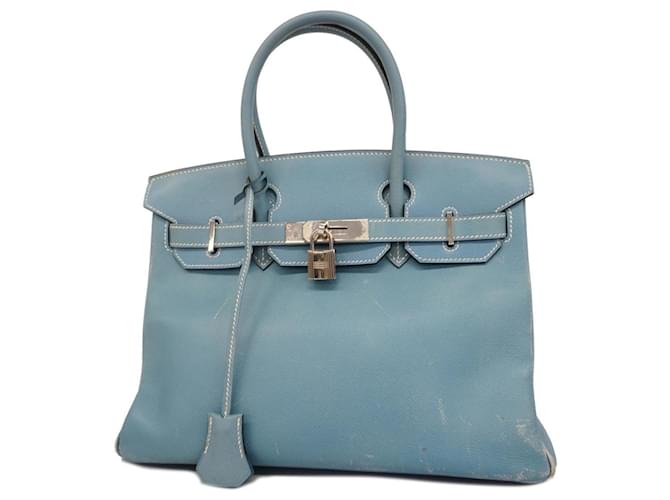 Hermès Sac à main Hermes Birkin 30 J Cuir Bleu  ref.1557605