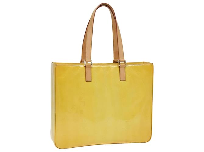 LOUIS VUITTON Monogram Vernis Columbus Tote Bag Yellow M91047 LV Auth 83616 Patent leather  ref.1557644