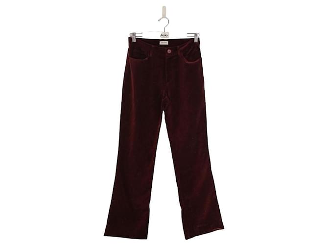 Zadig & Voltaire Calça reta de algodão Bordeaux  ref.1557856