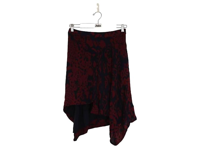 Bash Mini jupe bordeaux Viscose  ref.1557859