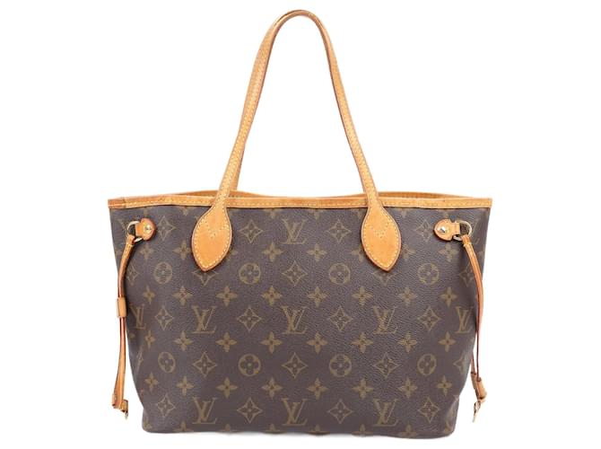 Bolsa Louis Vuitton Monogram Canvas Neverfull PM M40155 Marrom Couro  ref.1557912