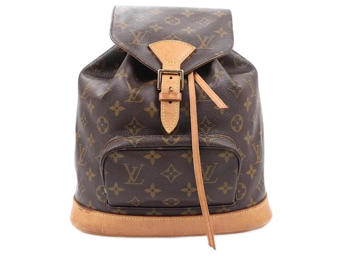 Sac à dos vintage Montsouris MM en toile Monogram Louis Vuitton M51136 Cuir Marron  ref.1557915