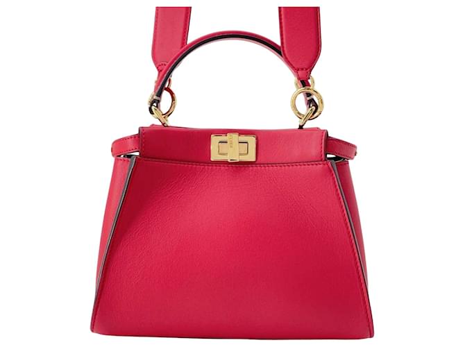 Fendi Peekaboo Red Leather  ref.1558003