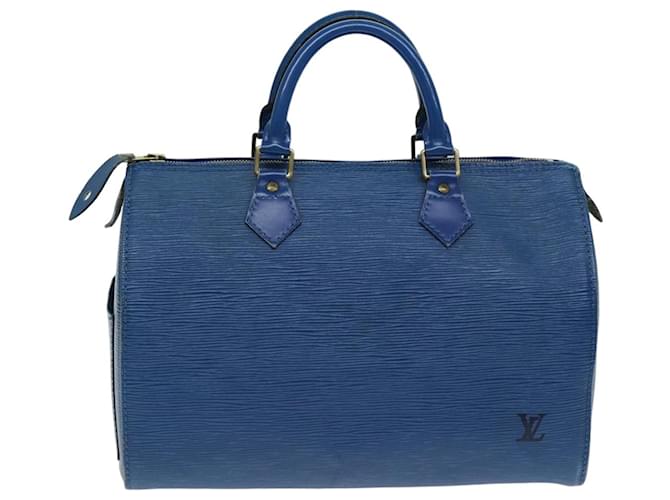 Louis Vuitton Speedy 30 Blue Leather  ref.1558017