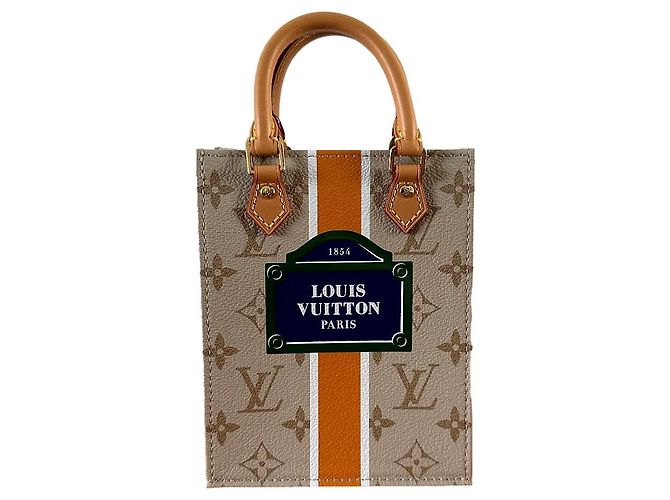 Neverfull Louis Vuitton Petit Sac Plat Monopaname Beige Cuir