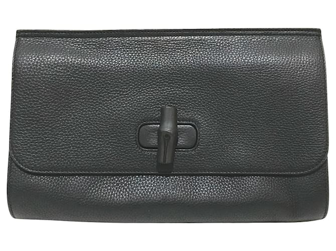 Gucci Bamboo Black Leather  ref.1558148