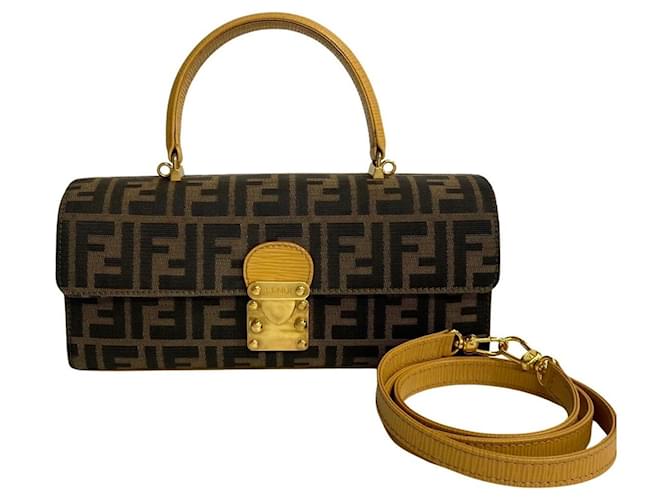 Fendi Zucca Marrom Lona  ref.1558172