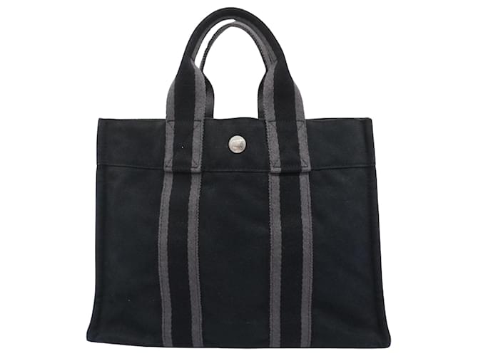 Hermès Fourre tout Preto Lona  ref.1558173