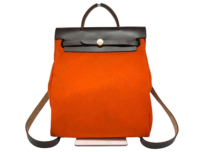 Hermès Herbag Marrom Algodão  ref.1558181