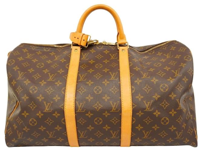 Louis Vuitton Keepall 50 Marrom Lona  ref.1558197