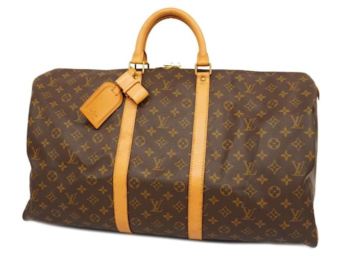 Louis Vuitton Keepall 55 Castaño Lienzo  ref.1558202