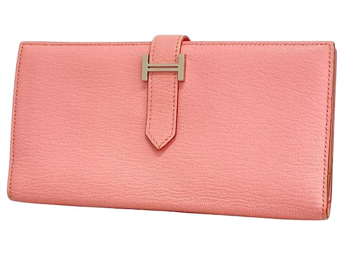 Hermès Béarn Pink Leder  ref.1558238