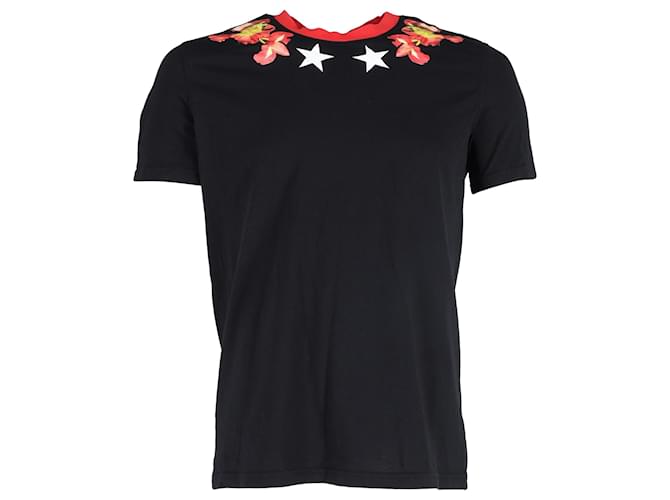 Givenchy Star and Flower Print in Black Cotton  ref.1558272