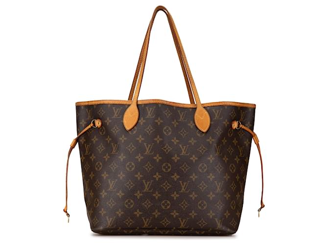 Louis Vuitton Monograma Marrón Neverfull MM Castaño Cuero Lienzo  ref.1558547