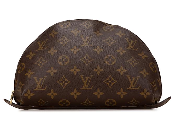 Louis Vuitton Brown Monogram Trousse Demi Ronde Cosmetic Pouch Cloth  ref.1558596