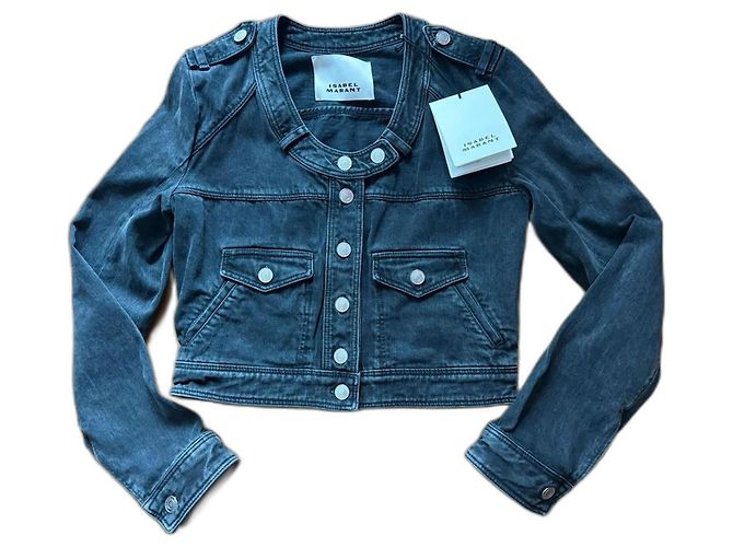 Giacca in denim Isabel Marant nero sbiadito Nocciola