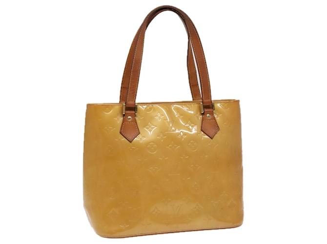 LOUIS VUITTON Monogram Vernis Houston Hand Bag Beige M91004 LV Auth bs16425 Patent leather  ref.1558734