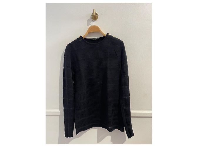 BALMAIN Strickwaren T.FR 38 Wolle Schwarz 