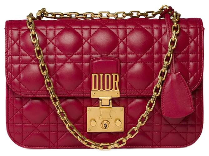 Cannage Sac DIOR Addict en Cuir Rouge 102046 ref.1558986 Joli Closet