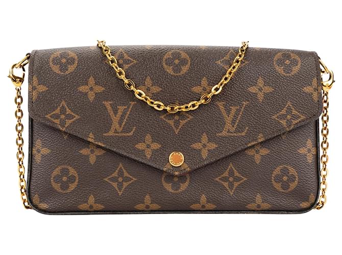 Louis Vuitton Canvas Monogram Felicie Pochette Brown Cloth  ref.1559048