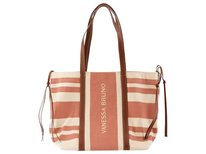 【関税込み】Gm Shopper Bag - Vanessa Bruno - Leather - Brown Large Leather Daily Tote Cowhide Leather Black , Vanessa Bruno