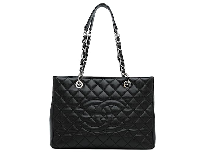 Chanel Große Einkaufstasche aus schwarzem Kaviar Leder  ref.1559715