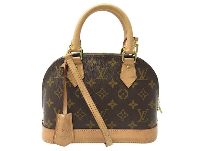 BOLSO LOUIS VUITTON ALMA BB CANVAS MONOGRAMA M53152 CON ASAS Castaño Cuero  ref.1559781