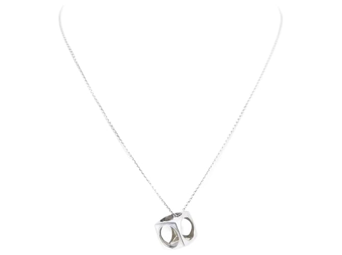 DINH VAN NECKLACE PENDANT LE PAVE SILVER 925 7.4GR 50-55 CM Silvery  ref.1559789