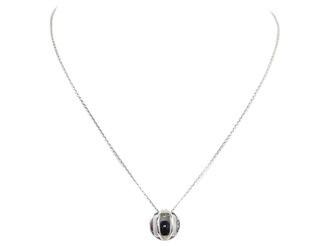 DINH VAN SPHERE NECKLACE 55 CM PENDANT + STERLING SILVER CHAIN AND ONYX NECKLACE Silvery  ref.1559793