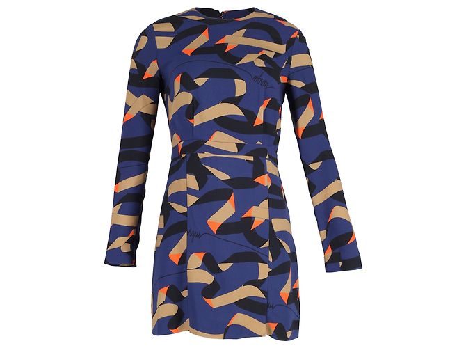 Robe Mini Imprimée MSGM en Polyester Bleu