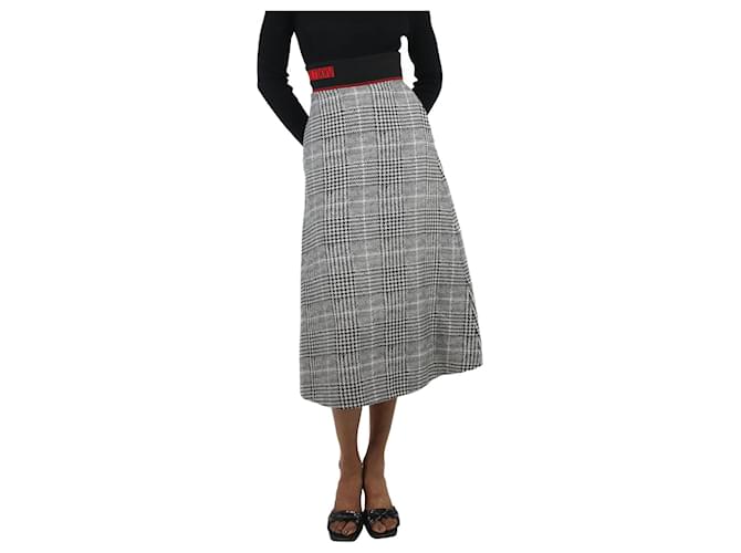 Fendi Grey Glenn checkered maxi skirt size UK 4 Wool ref.1559908 Joli Closet