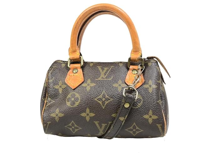 Louis Vuitton Mini speedy Toile Marron  ref.1560040