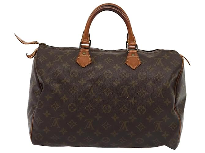 Louis Vuitton Speedy 35 Castaño Lienzo  ref.1560058