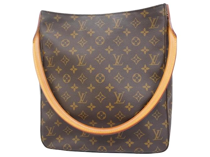 Louis Vuitton Looping GM Castaño Lienzo  ref.1560120