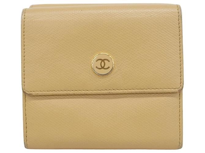 Timeless Chanel Coco Mark Bege Couro  ref.1560165