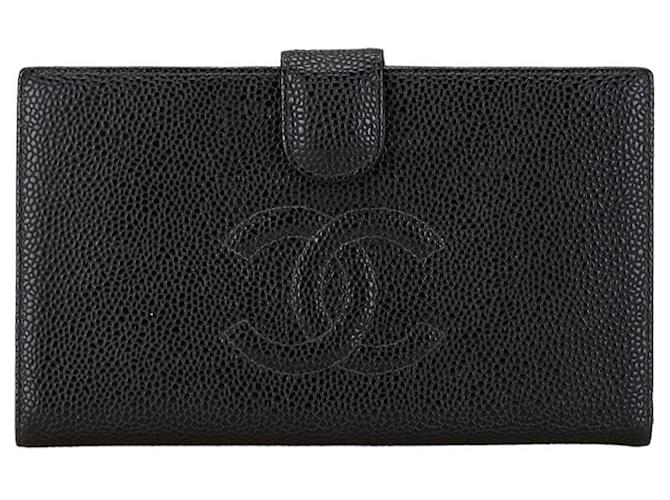 Timeless Chanel Logo CC Black Leather  ref.1560196