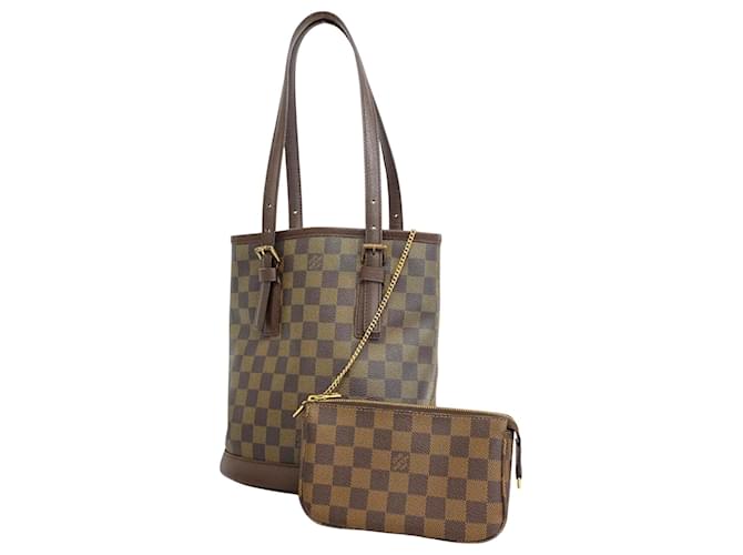 Louis Vuitton Marais Braun Leinwand  ref.1560289