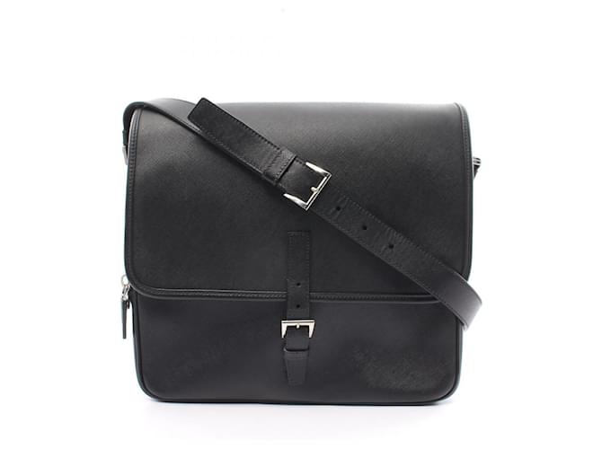 Prada Saffiano Negro Cuero  ref.1560294