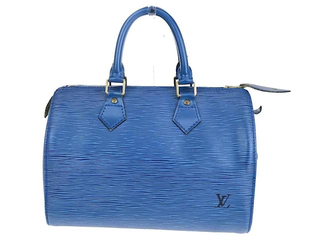 Louis Vuitton Speedy 25 Azul Couro  ref.1560367