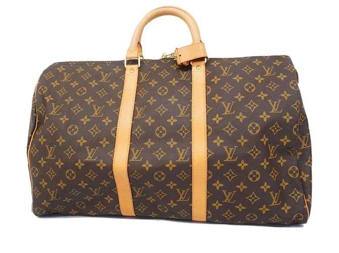 Louis Vuitton Keepall 50 Castaño Lienzo  ref.1560385