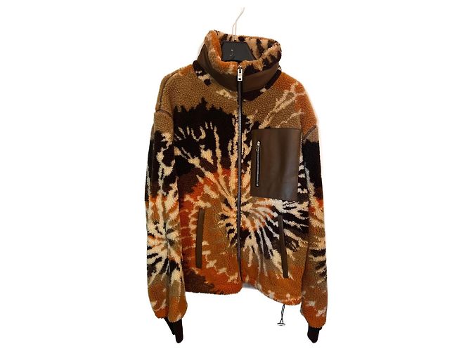 Amiri Fleece Jacket with Leather Panel Multiple colors