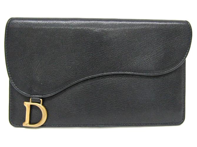 Saddle Dior Preto Couro  ref.1560453