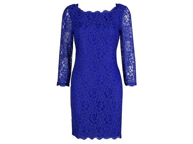 Diane Von Furstenberg Vestido de encaje Zarita de DvF en azul celeste